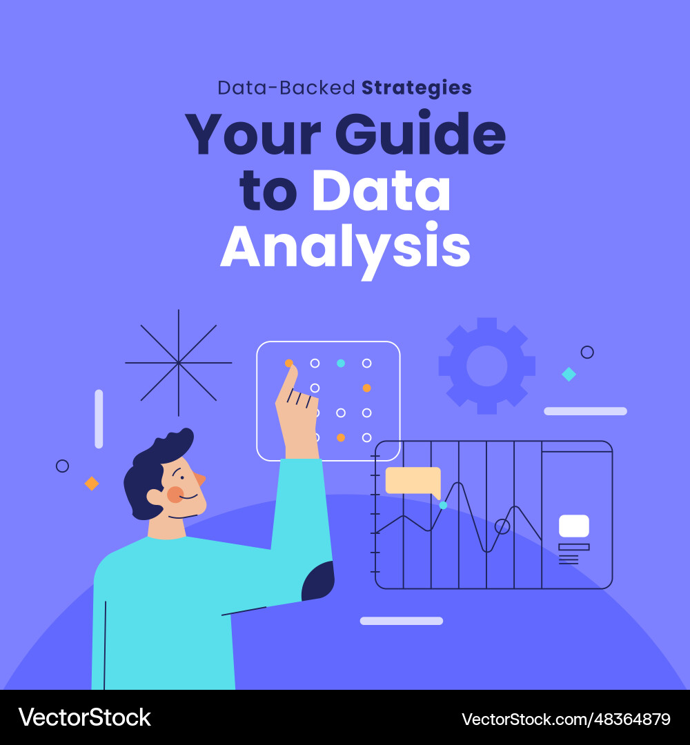 Hand drawn data analysis template isolated Vector Image