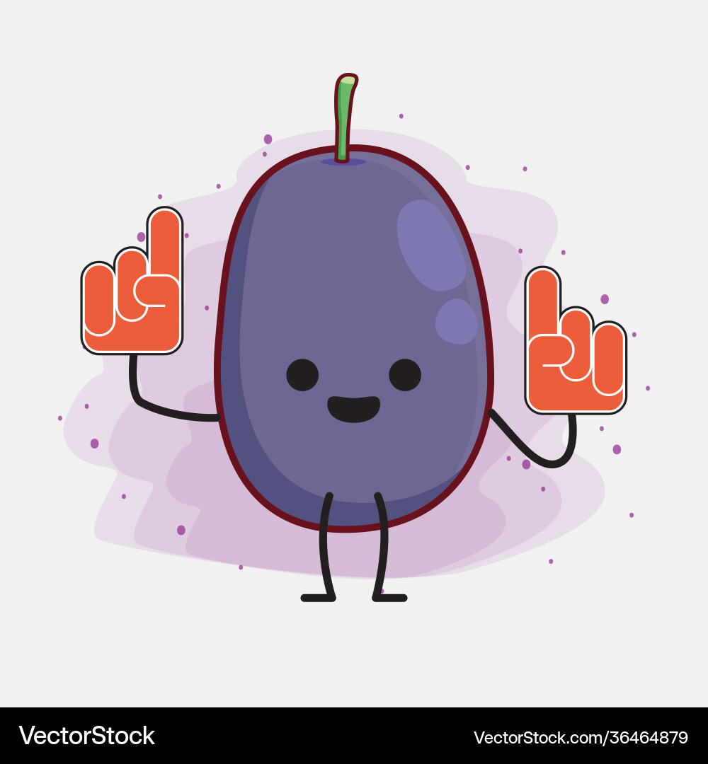 Java plum fruit cute character with simple face Vector Image