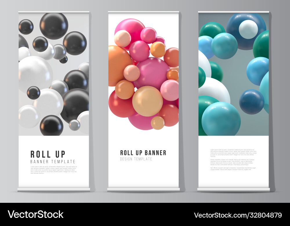 Layout roll up mockup templates Layout roll up mockup templates Vector Image