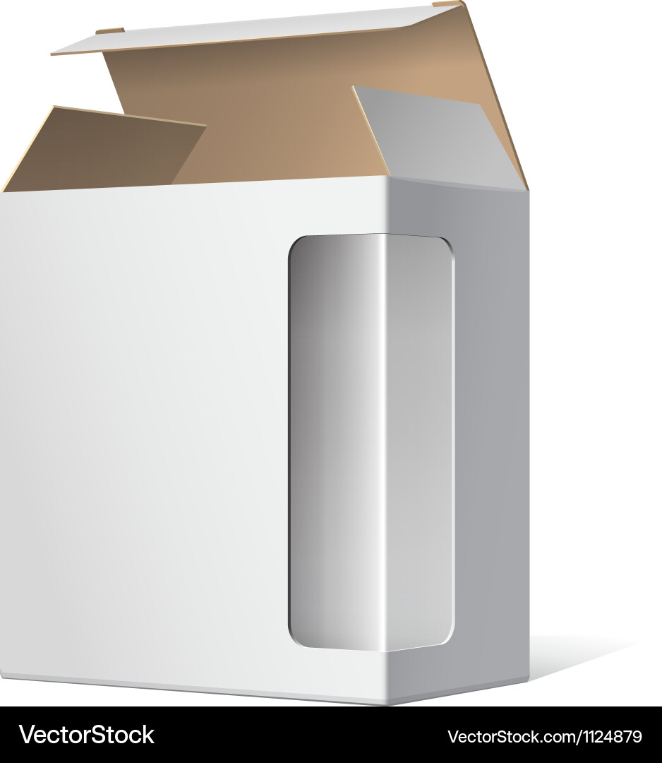 Light realistic open package cardboard box vector image
