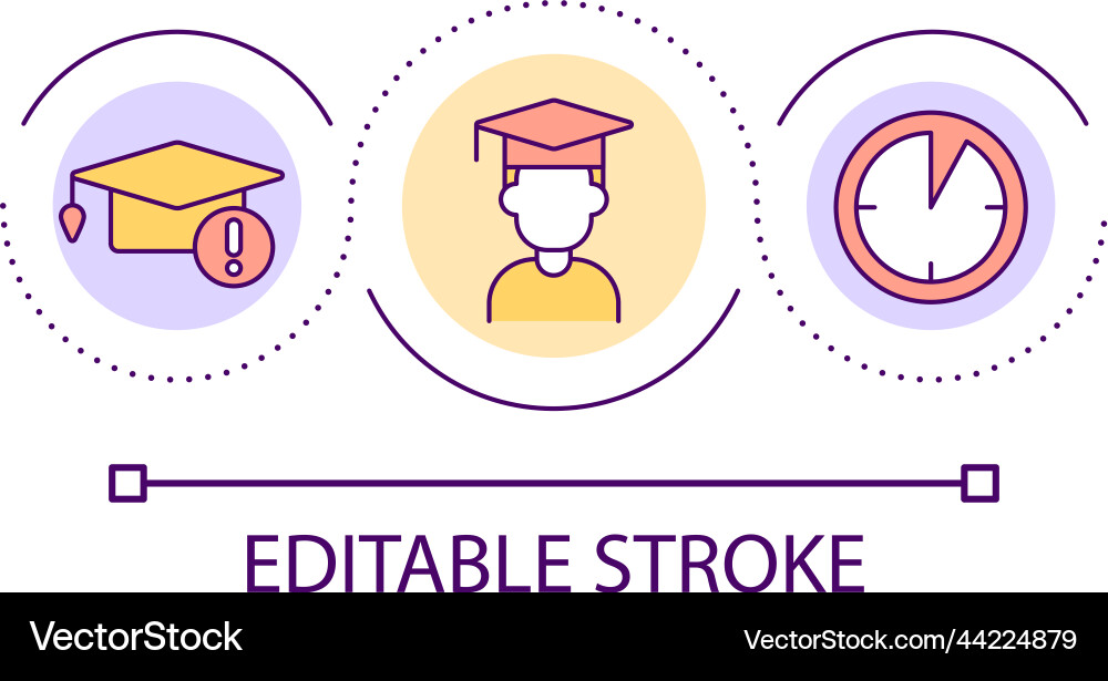 Manage deadlines as student loop concept icon vector image