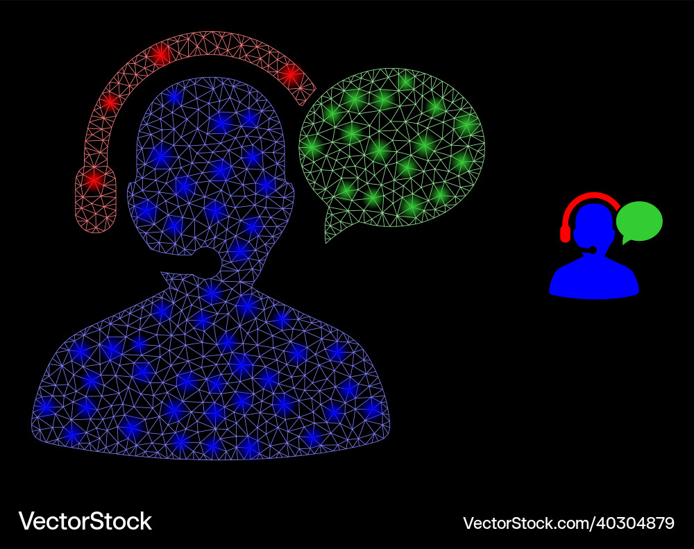 Mesh web operator message with glowing wire Mesh web operator message with glowing wire vector image
