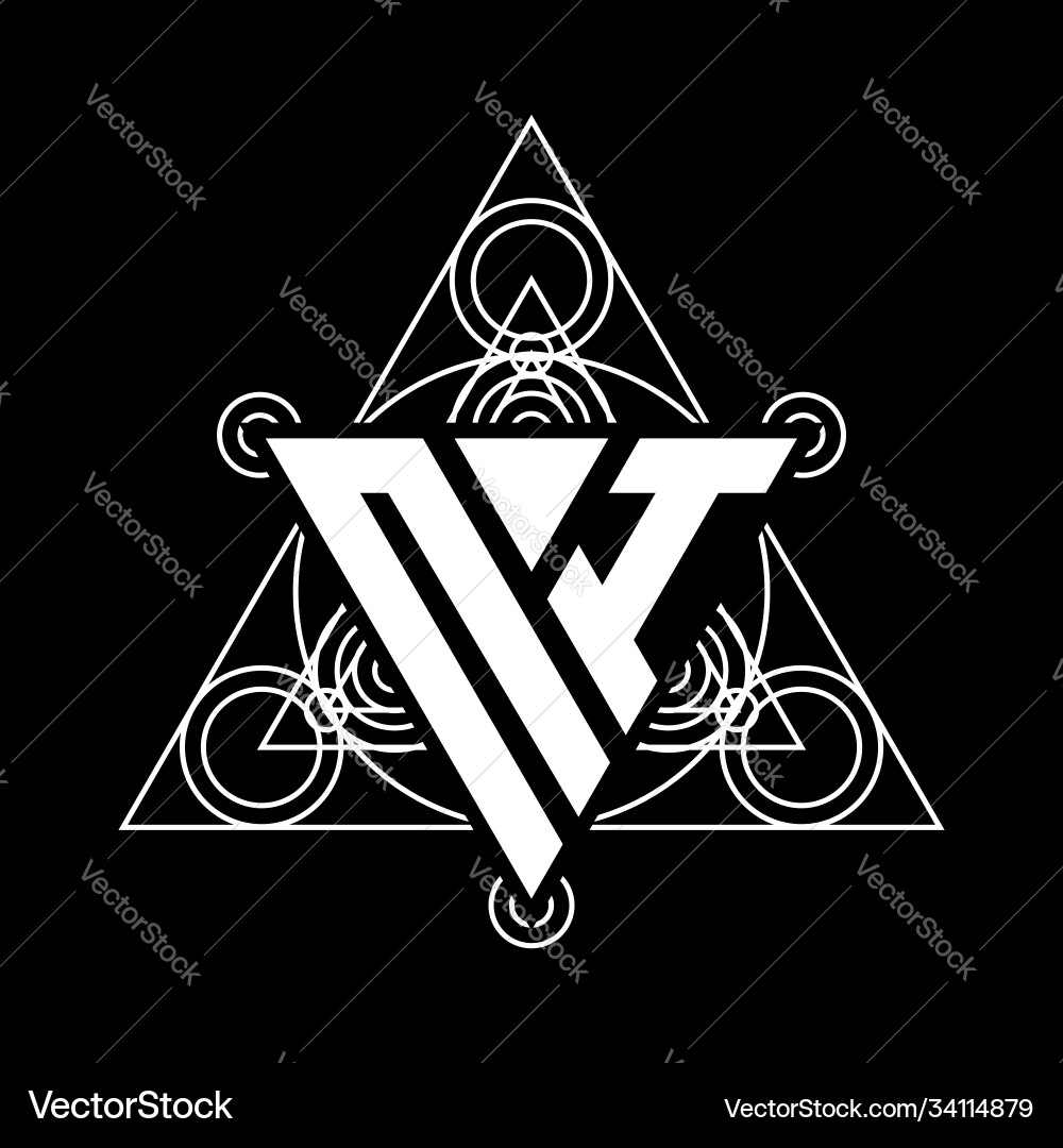 N i monogram letter logo with triangle shape Vector Image