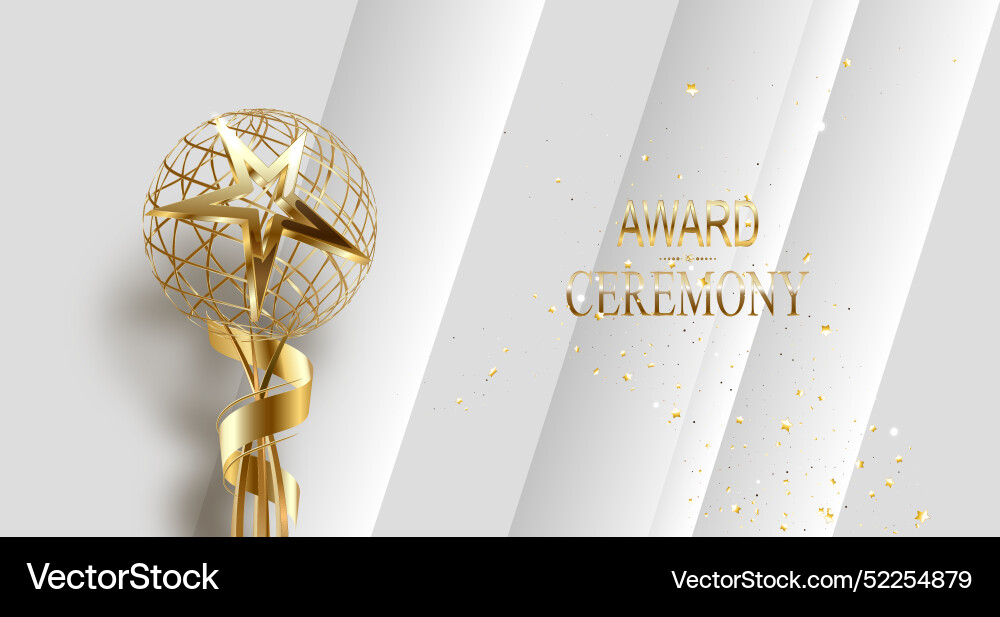 Realistic golden star trophy award Realistic golden star trophy award vector image