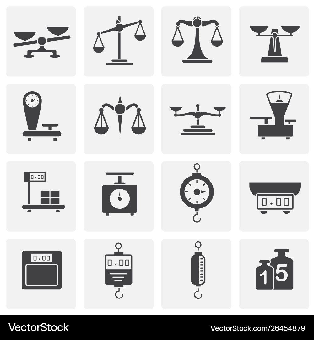 Scale related icons set on background for graphic Scale related icons set on background for graphic Vector Image