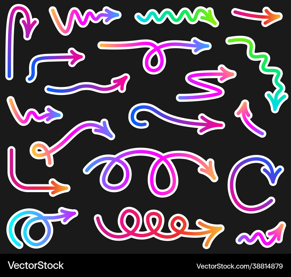 Set different gradient multicolored arrows Set different gradient multicolored arrows vector image