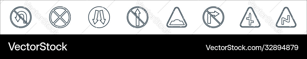 Signaling line icons linear set quality Signaling line icons linear set quality vector image