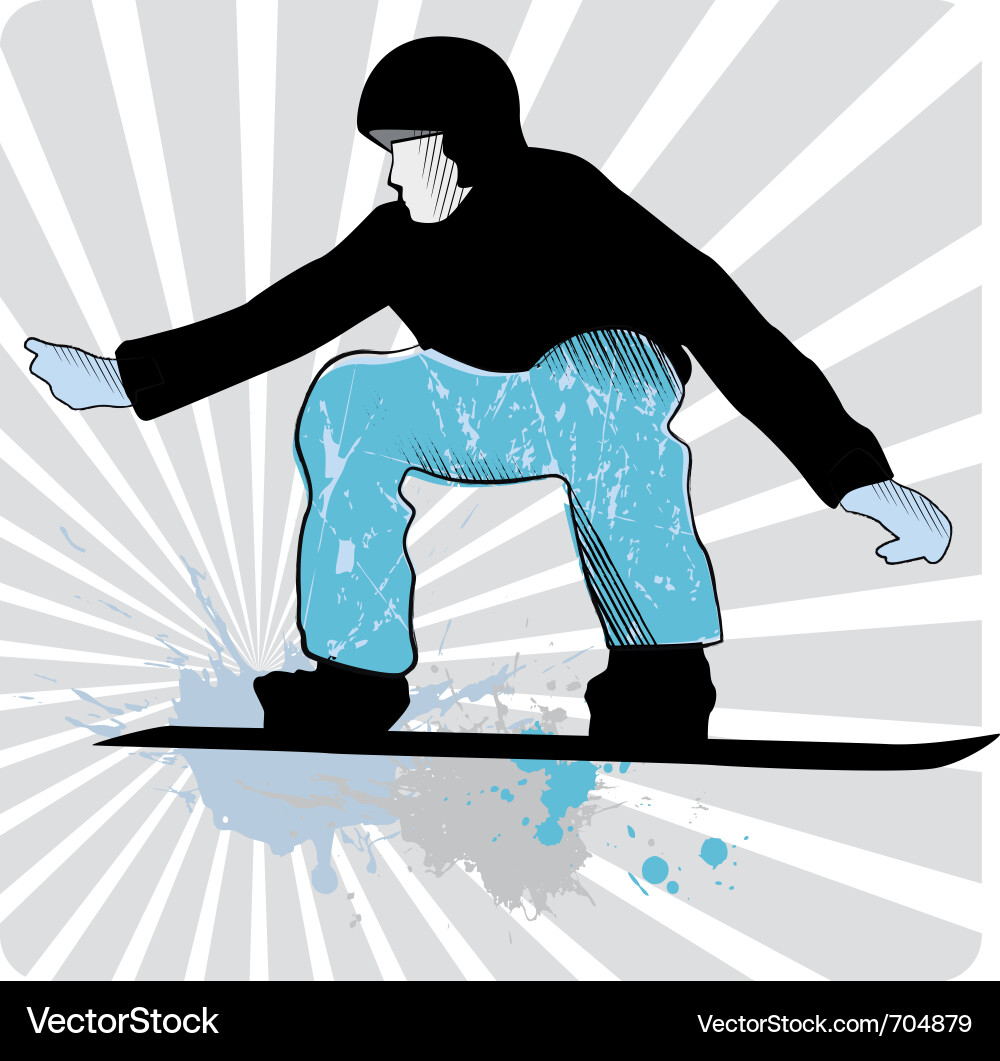 Snowboarders in Action Vector Image