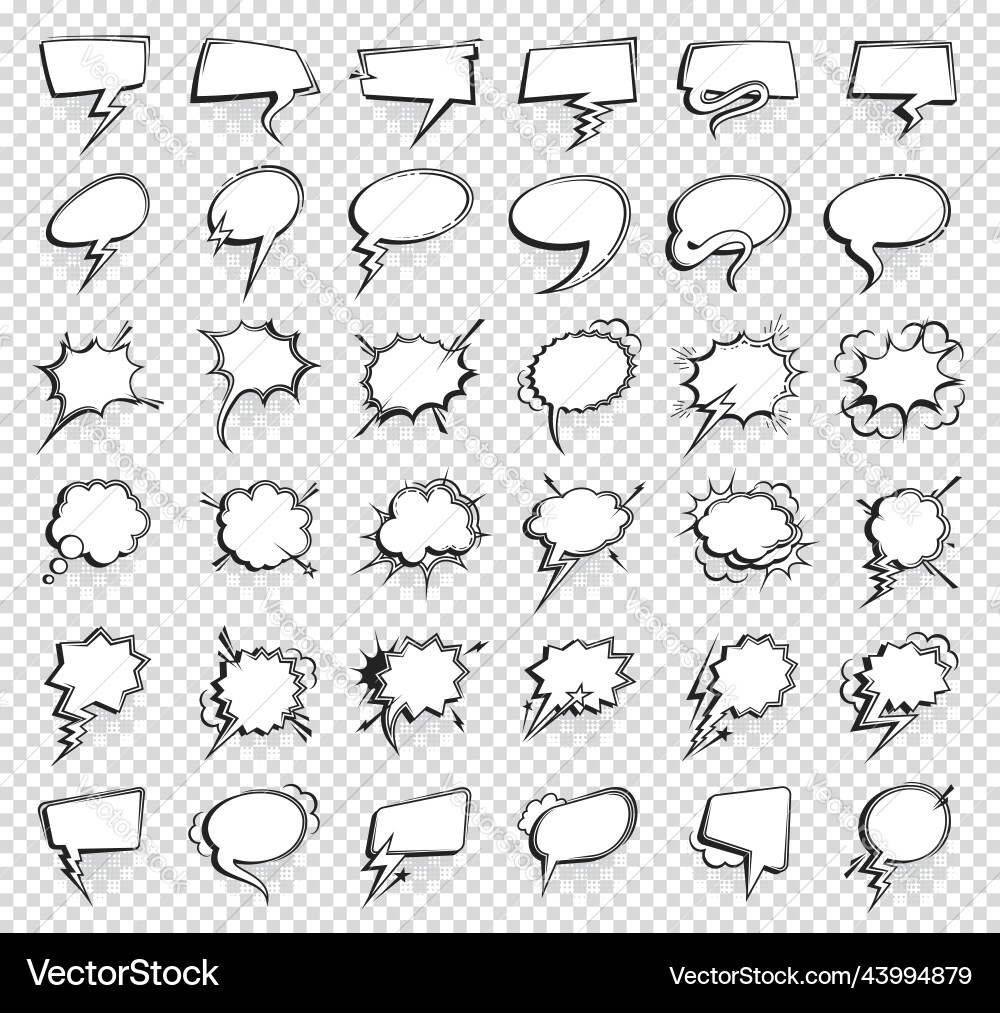 Speech Bubbles: Talk & Thought Balloons Vector Image