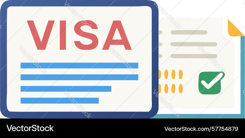 Visa document with checkmark icon secure payment vector image