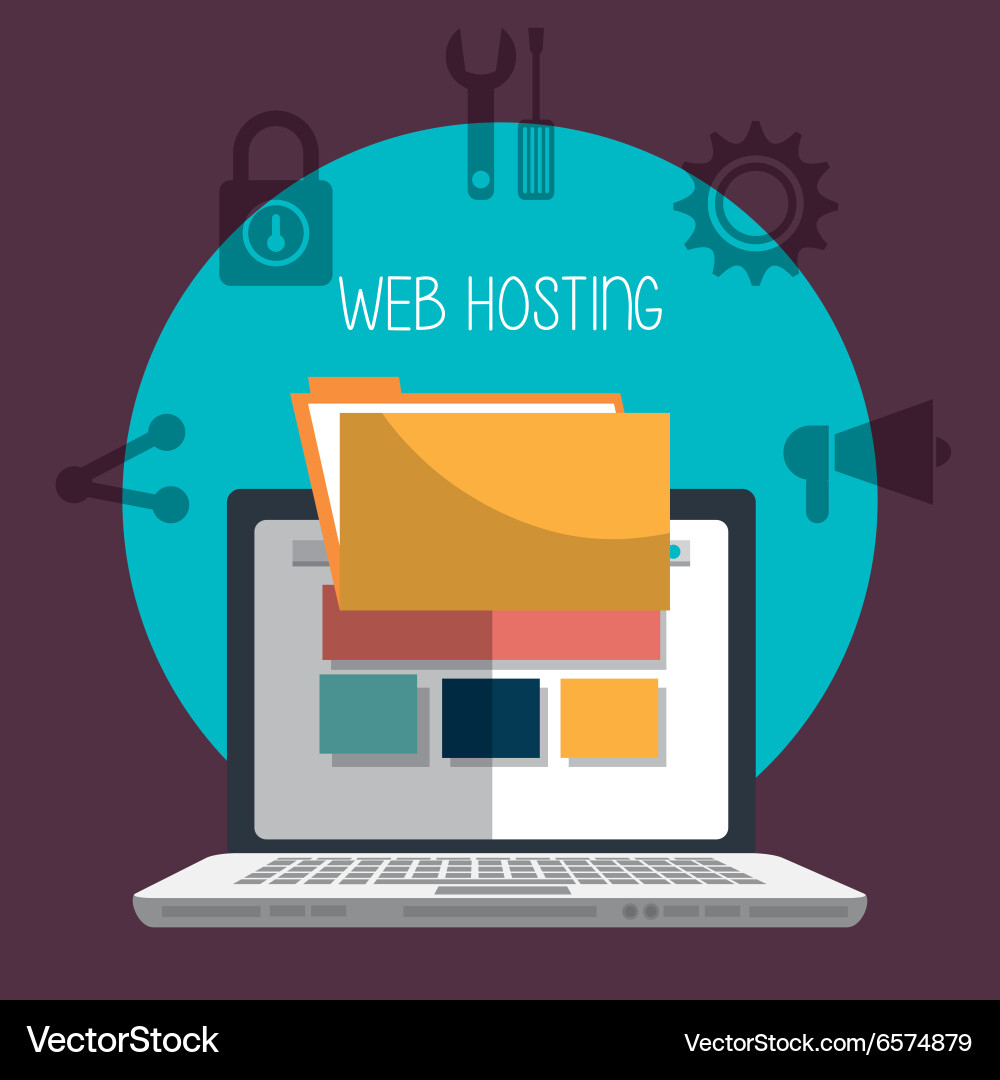 Web housting and technology design vector image