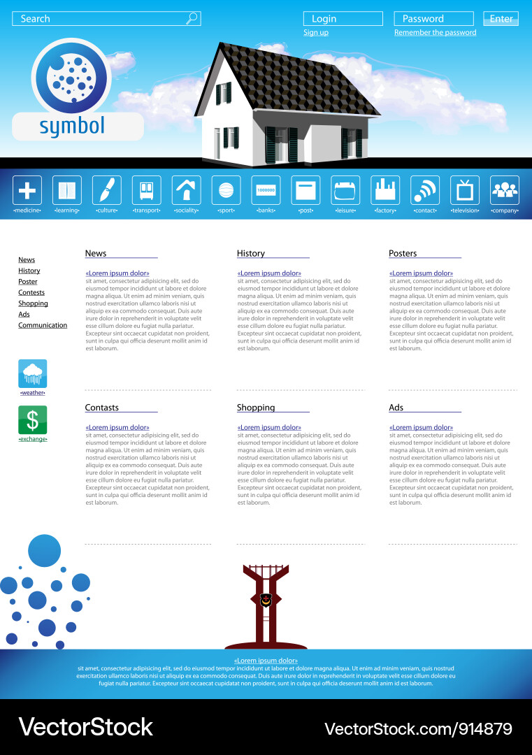 Website Layout Template Vector Image