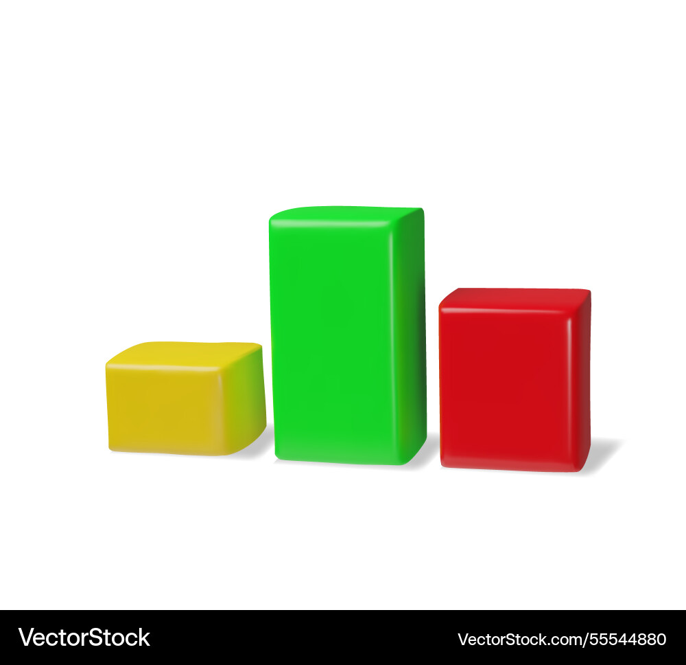 3d render graph bar 3d render graph bar vector image