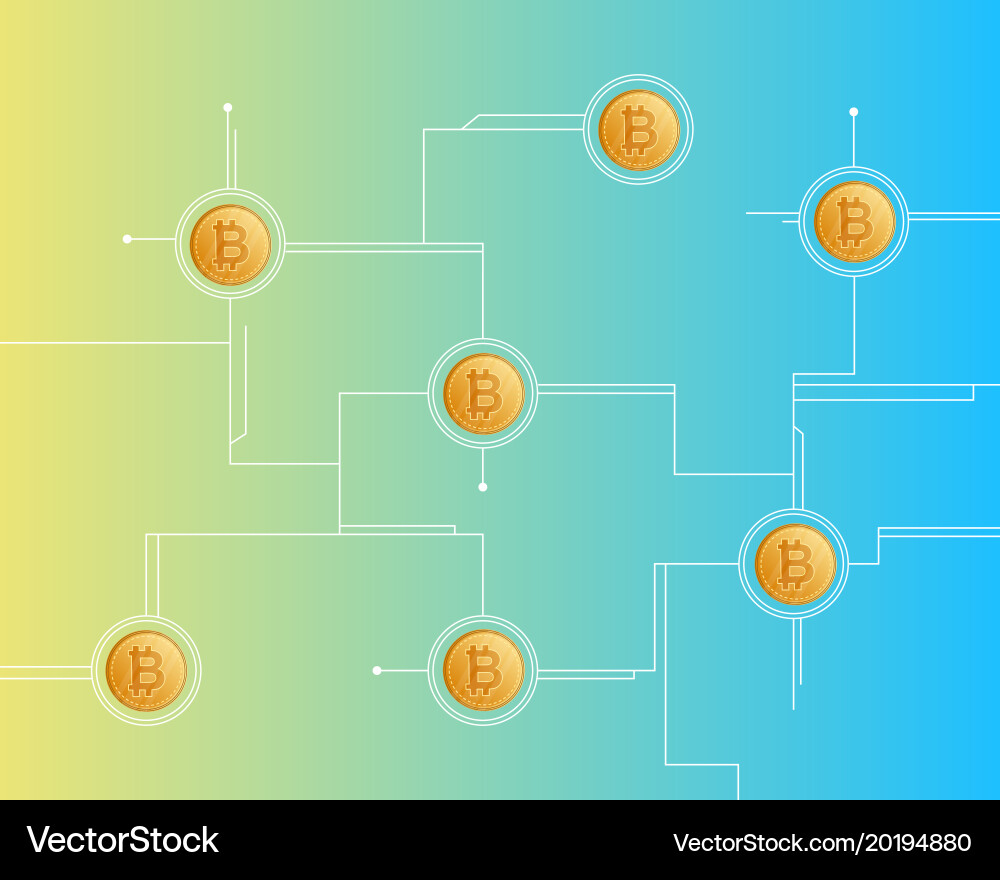 Bitcoin cryptocurrency networking concept vector image