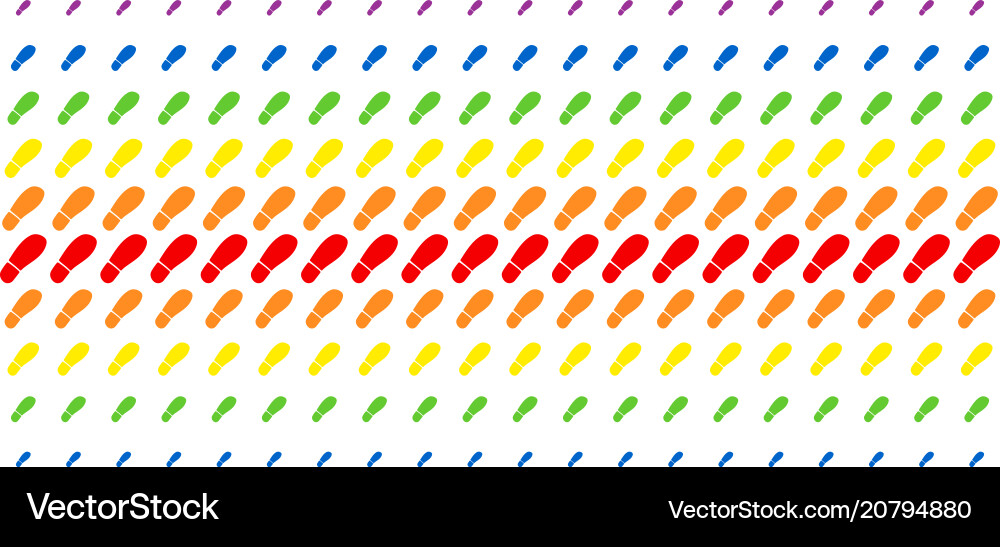 Boot footprint shape halftone spectral effect vector image