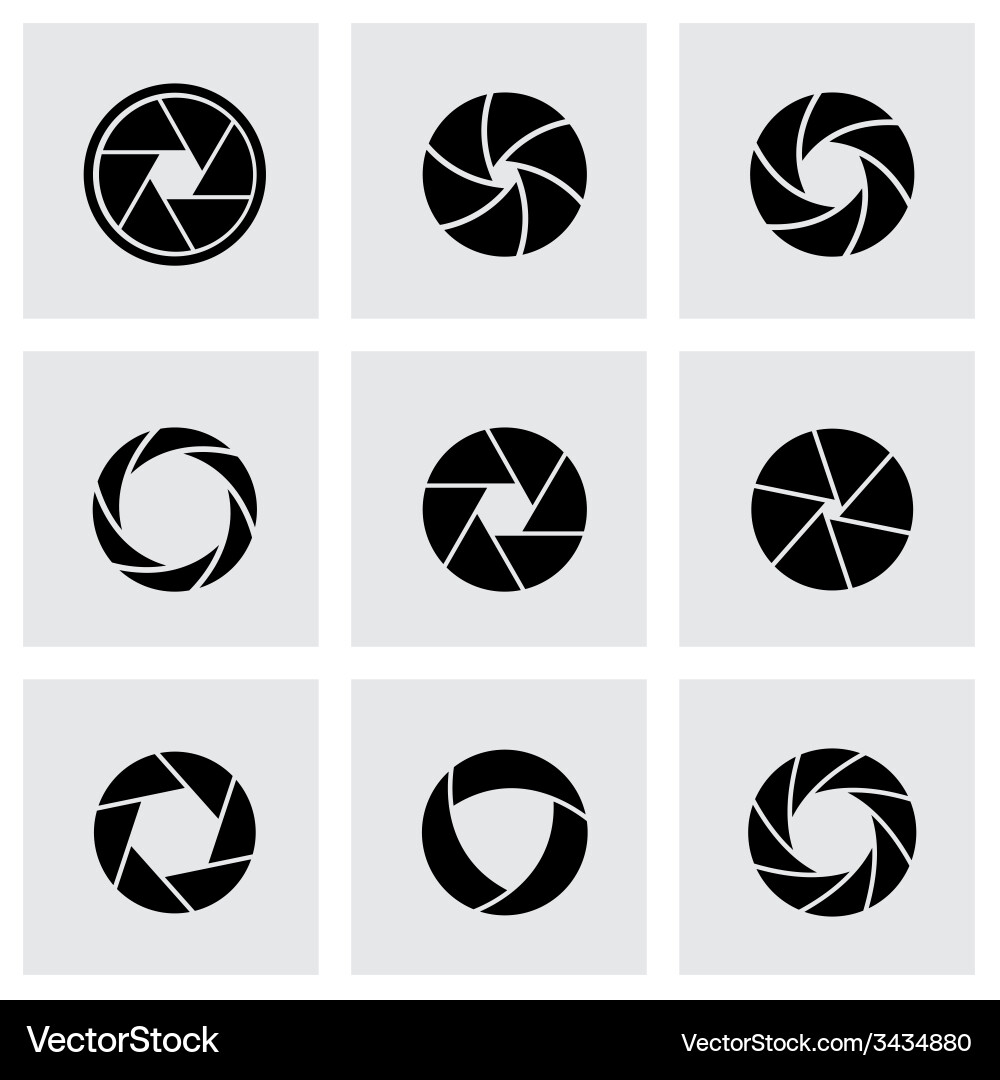 Camera Shutter Icon Set vector image
