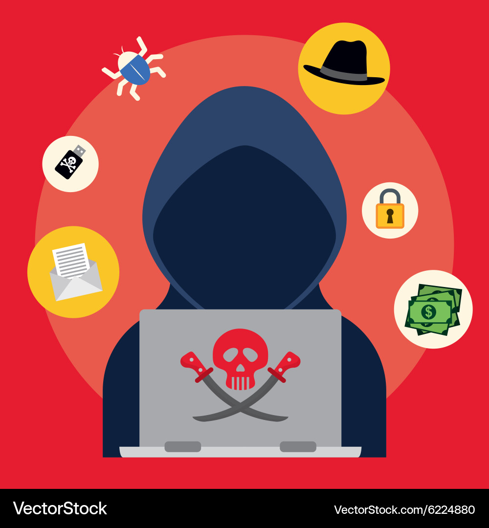 Digital fraud and hacking design vector image
