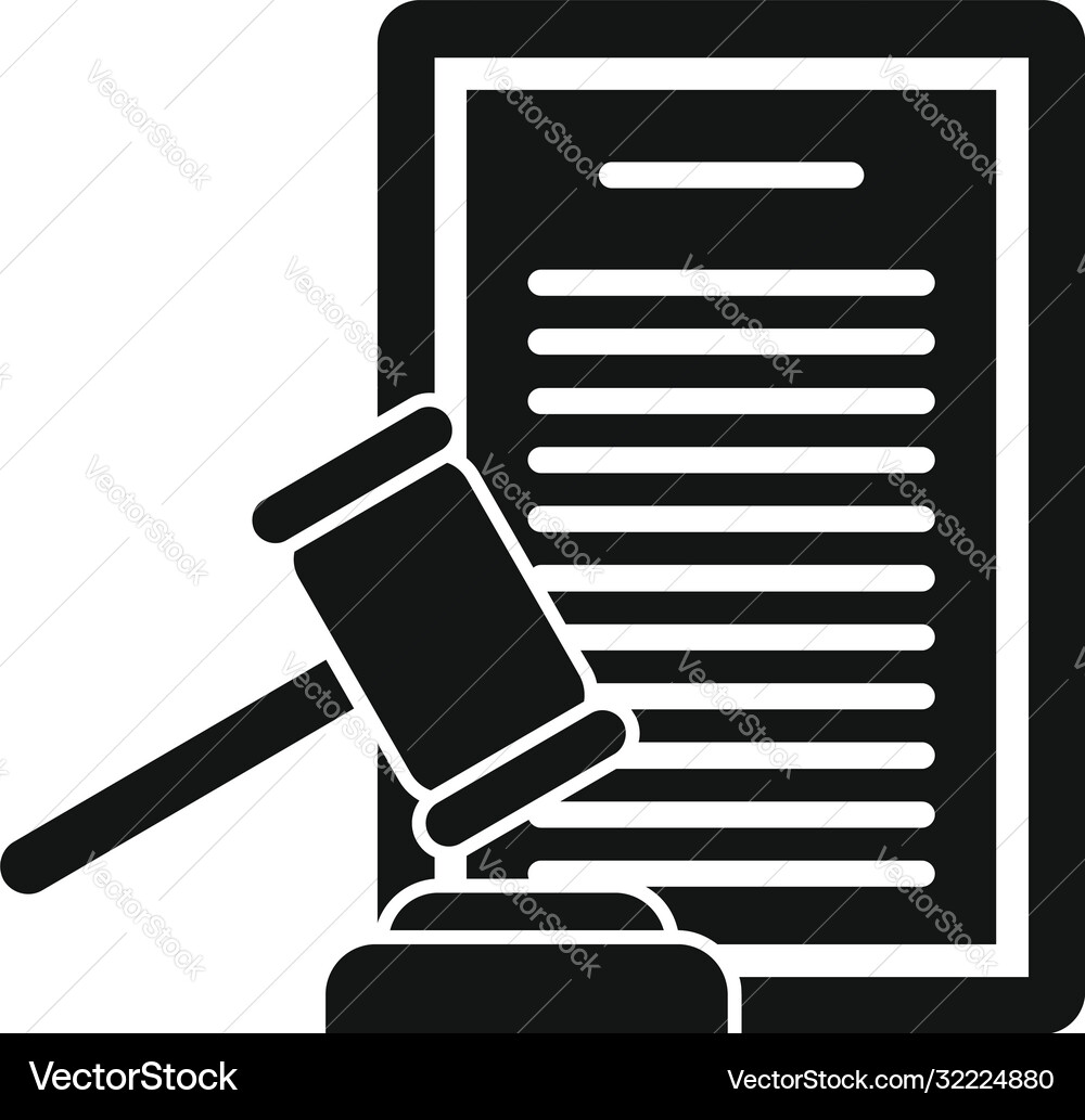 Divorce judge document icon simple style vector image