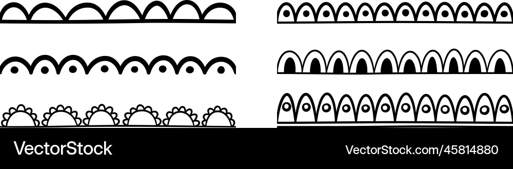 Doodle scalloped edge nahtlose Pinsel Schlaghand Doodle scalloped edge nahtlose Pinsel Schlaghand vektorbild