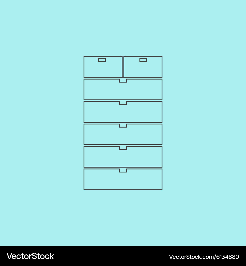 Drawer icon sign and button Vector Image