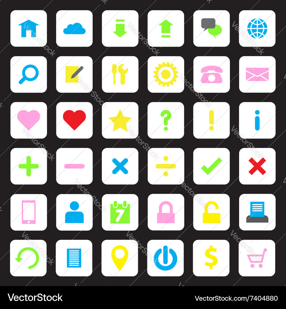 Flat Web Icon Set Vector Image
