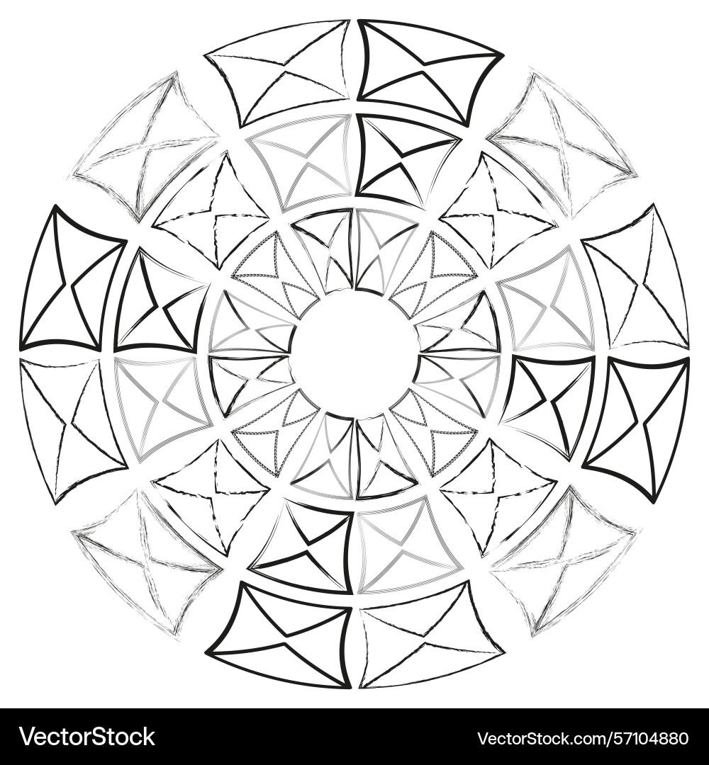Geometric mandala pattern linear circle design Vector Image