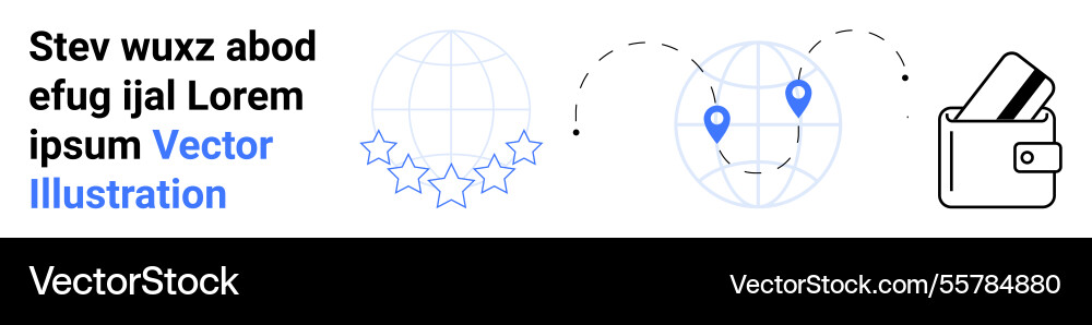 Global navigation with geolocation and financial Global navigation with geolocation and financial Vector Image