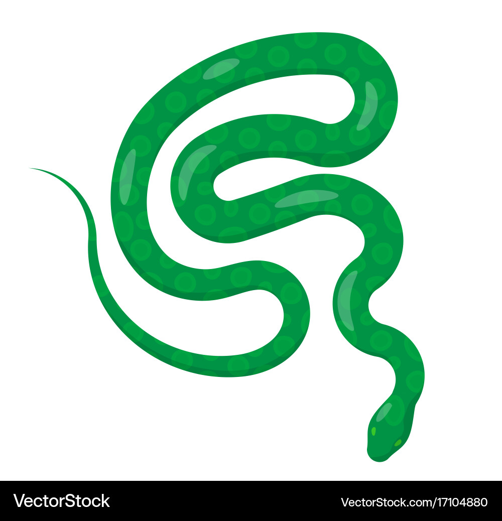 Green Python Snake Icon vector image