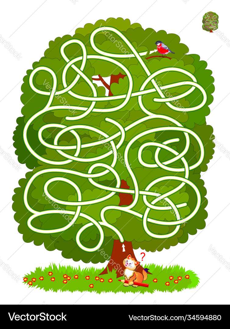 Logic puzzle game with labyrinth for children Vector Image