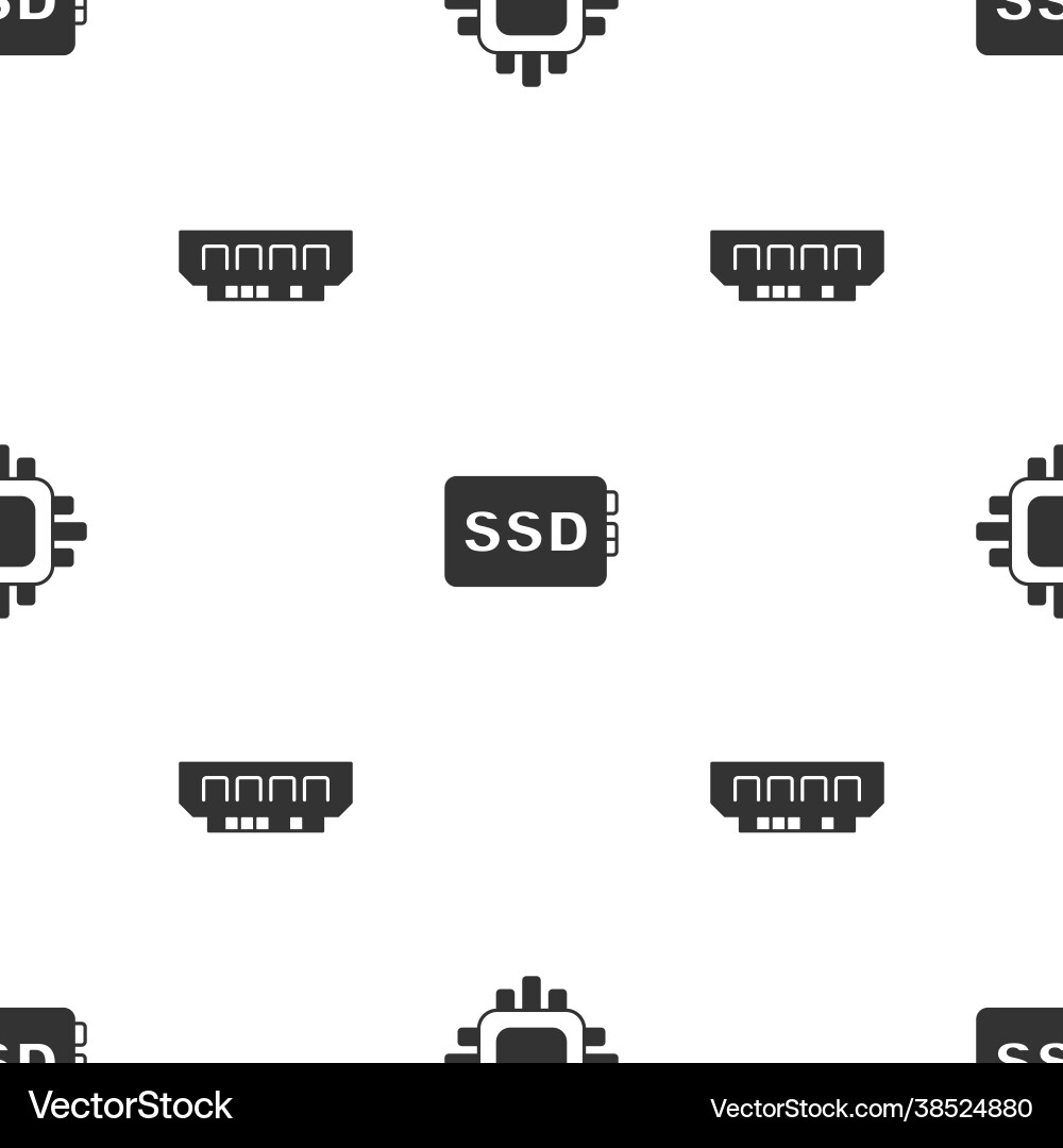 Prozessor mit cpu ssd-Karte und ram random Prozessor mit cpu ssd-Karte und ram random vektorbild