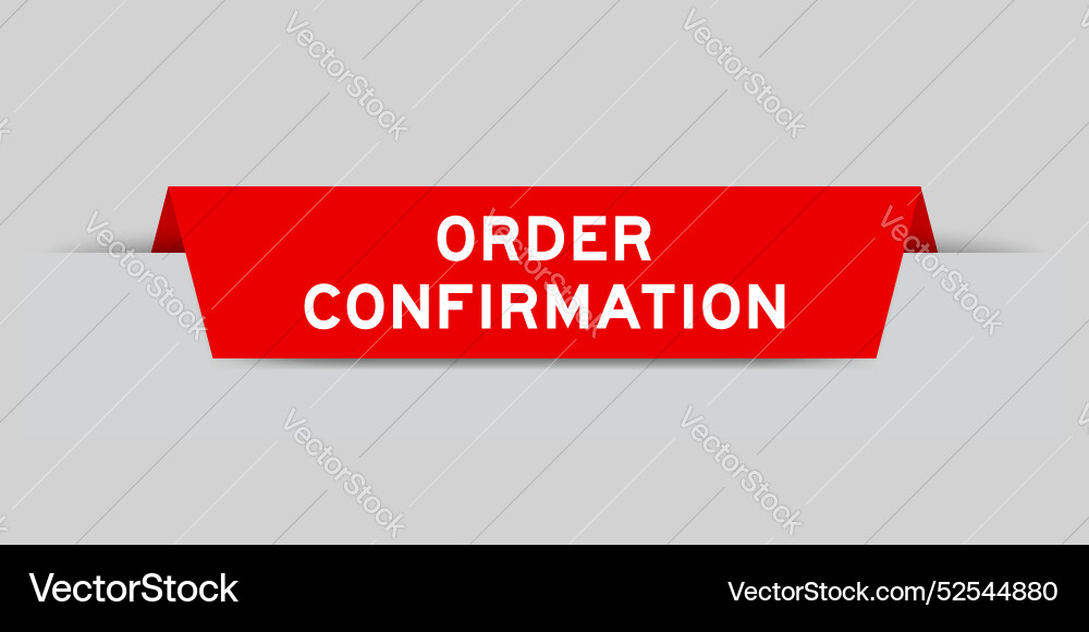 Red color inserted label with word order Vector Image