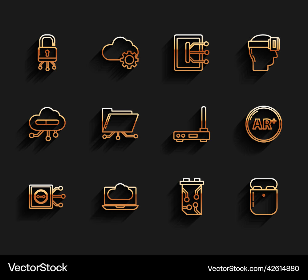 Set line remote control lock digital circuit Set line remote control lock digital circuit vector image