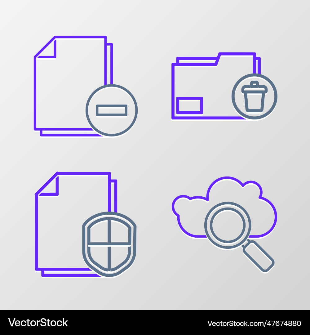 Set line search cloud computing document vector image