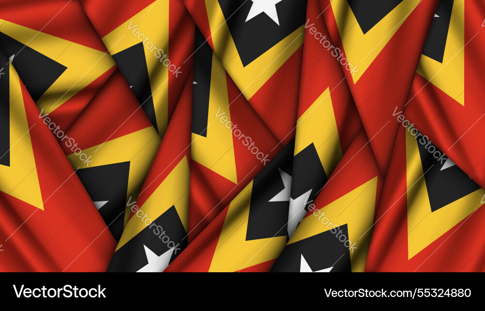Set of east timor flags stacked on top each Vector Image