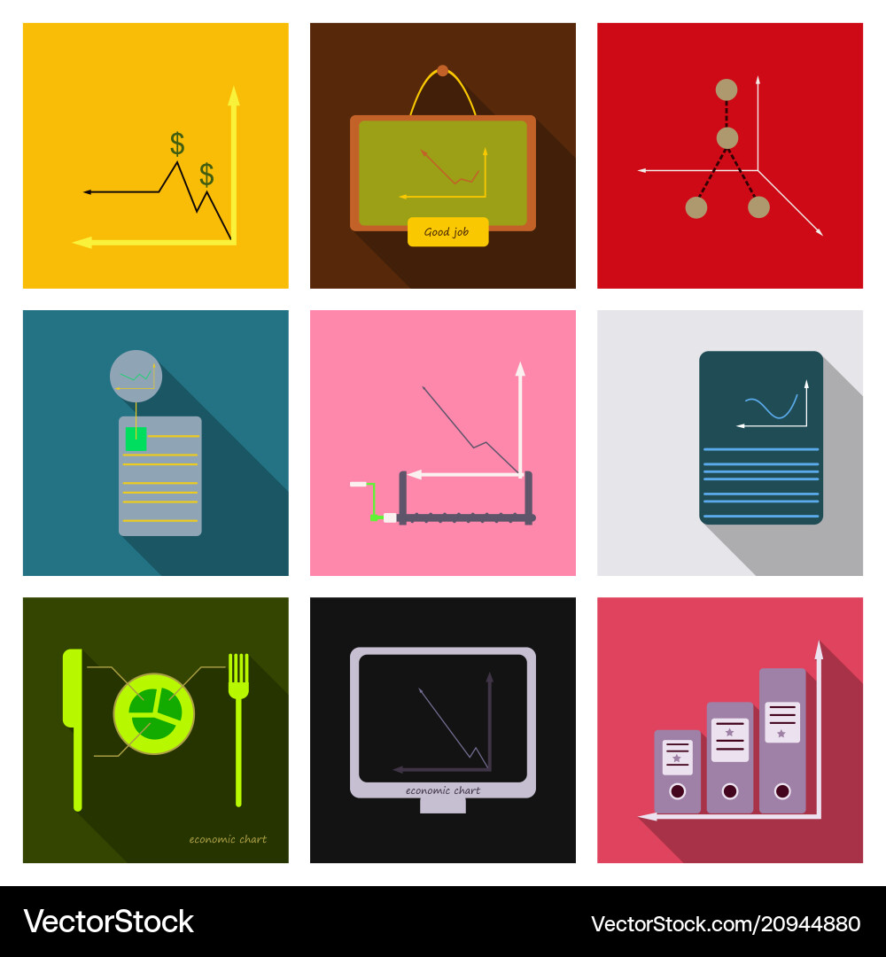 Set of finance and banking icons simple elements Vector Image