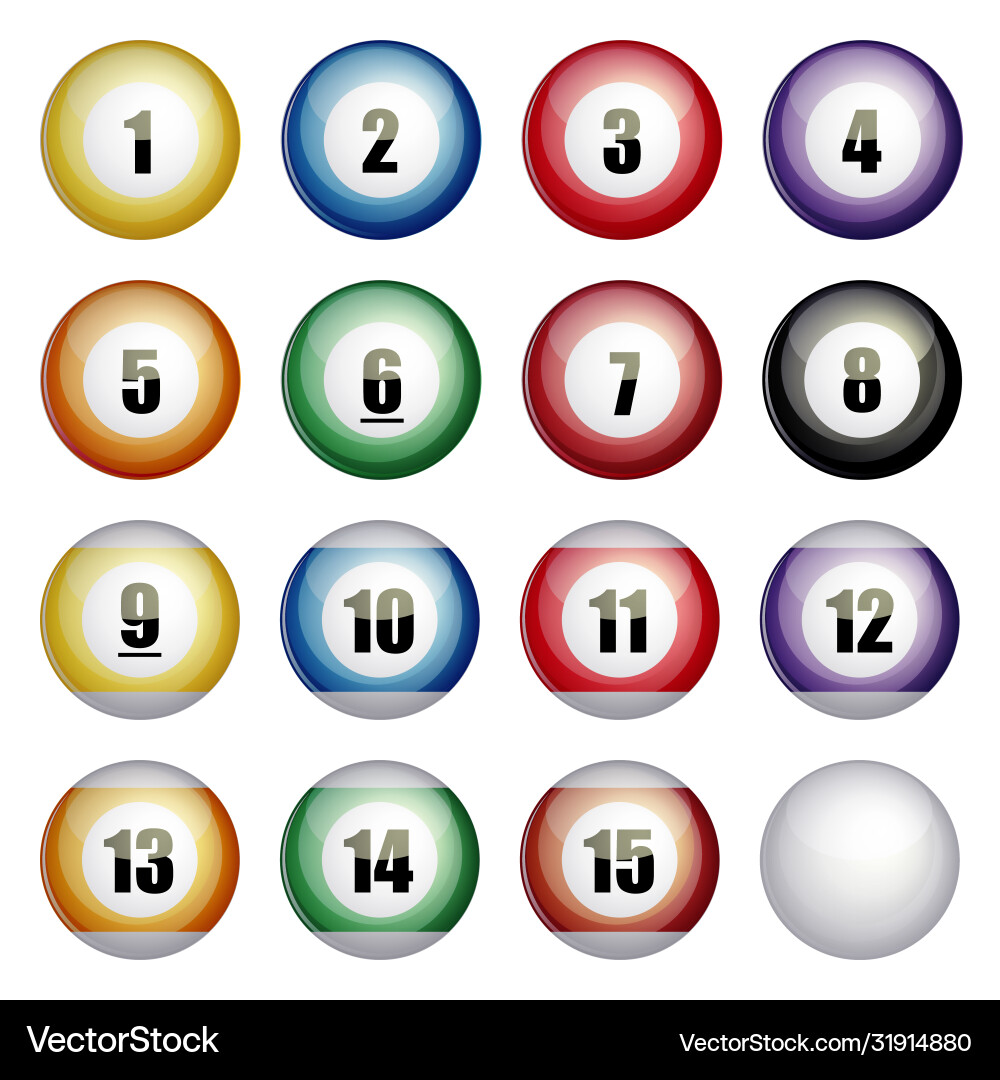 Set pool billiard balls icon realistic for web Set pool billiard balls icon realistic for web vector image