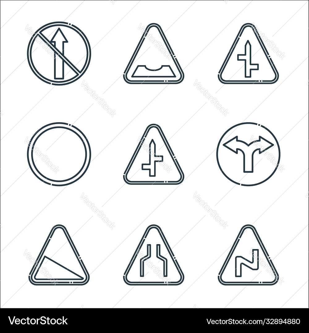 Signaling line icons linear set quality Signaling line icons linear set quality vector image