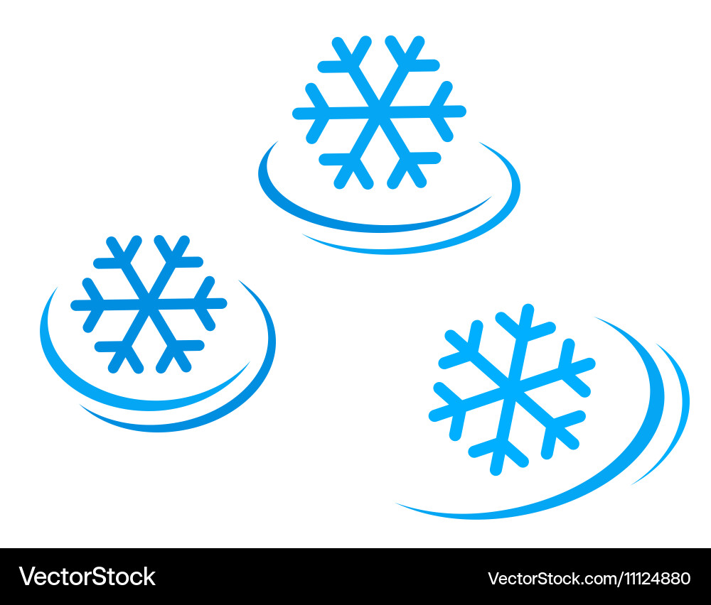 Snowflake Icon Set Vector Image