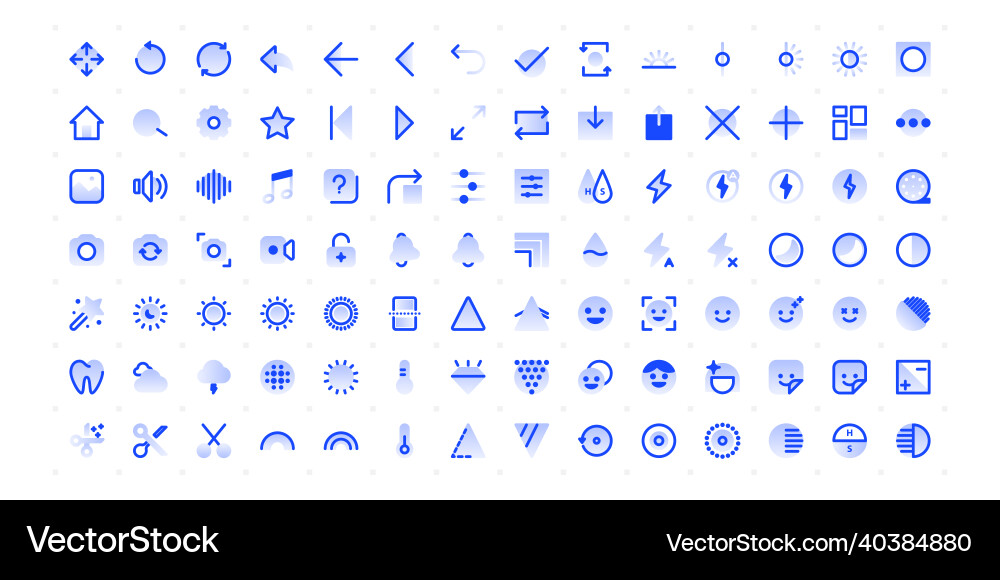 Thin line image editing icons vector image