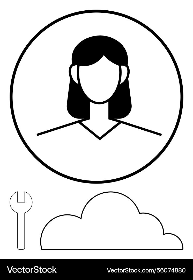 User profile with cloud computing and maintenance User profile with cloud computing and maintenance vector image