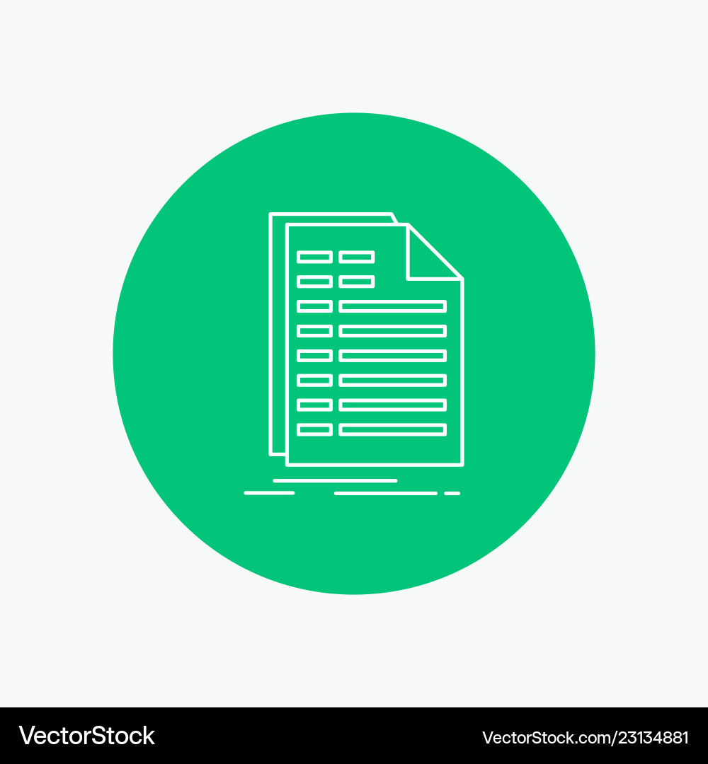 Bill excel file invoice statement white line icon Bill excel file invoice statement white line icon Vector Image