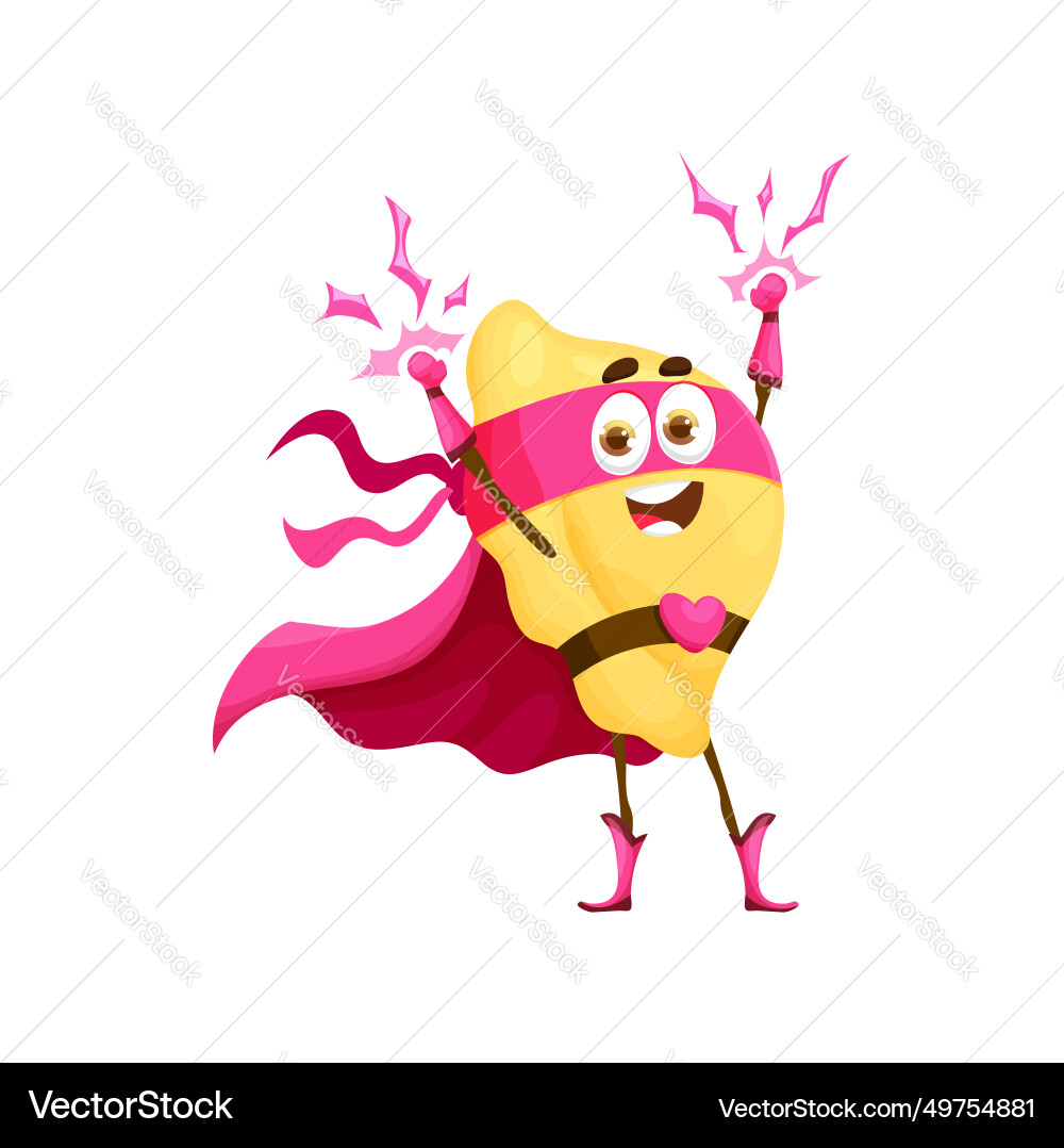 Cartoon creste italian pasta superhero charakter Cartoon creste italian pasta superhero charakter vektorbild