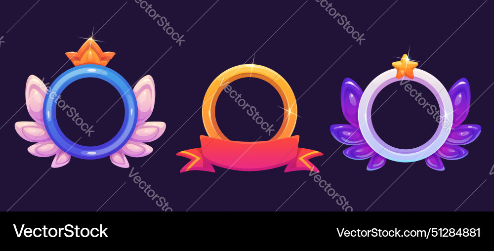 Circle badge frame for game ui avatar design Circle badge frame for game ui avatar design vector image