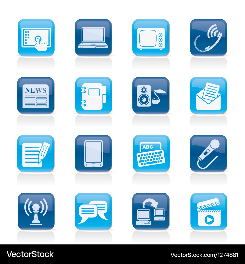Communication and connection icons vector image