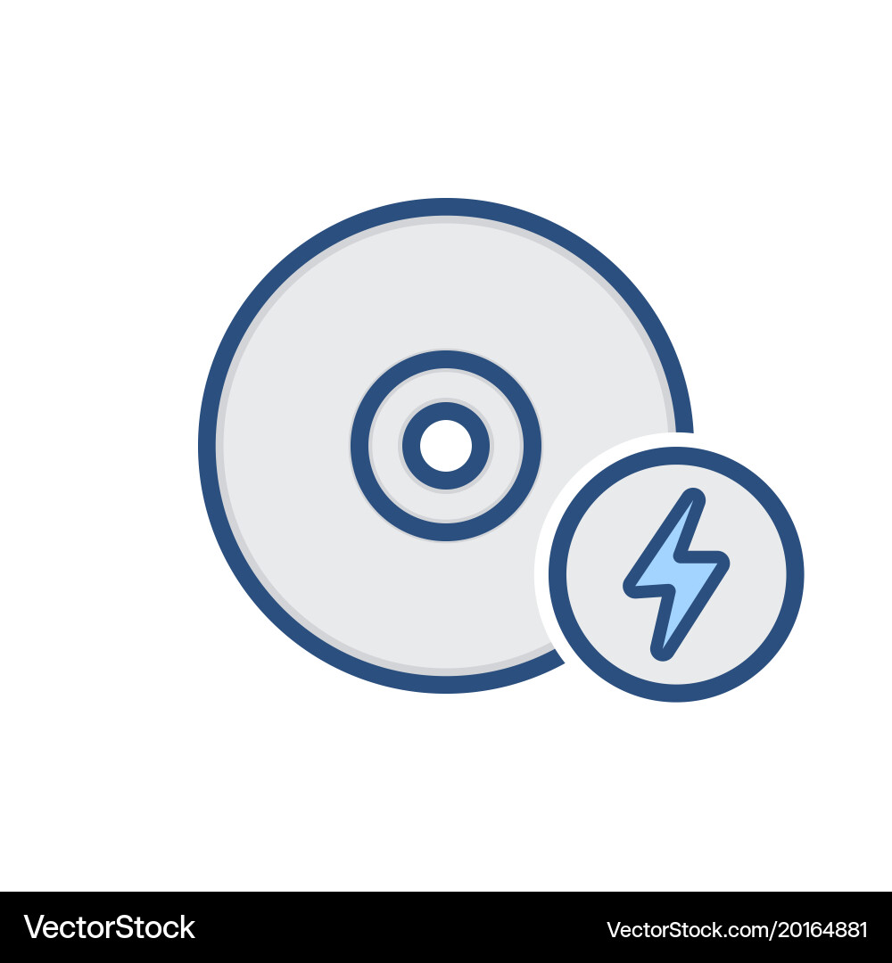 Compact disk drive fast storage icon vector image