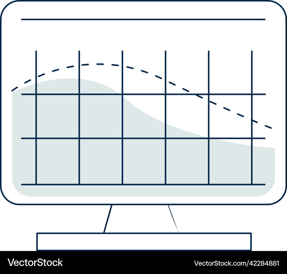 Computer-Bildschirm mit Statistik-Diagramm digitale Daten Computer-Bildschirm mit Statistik-Diagramm digitale Daten vektorbild
