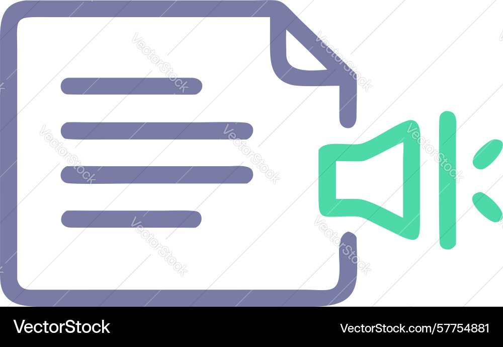 Document with megaphone symbol important message vector image