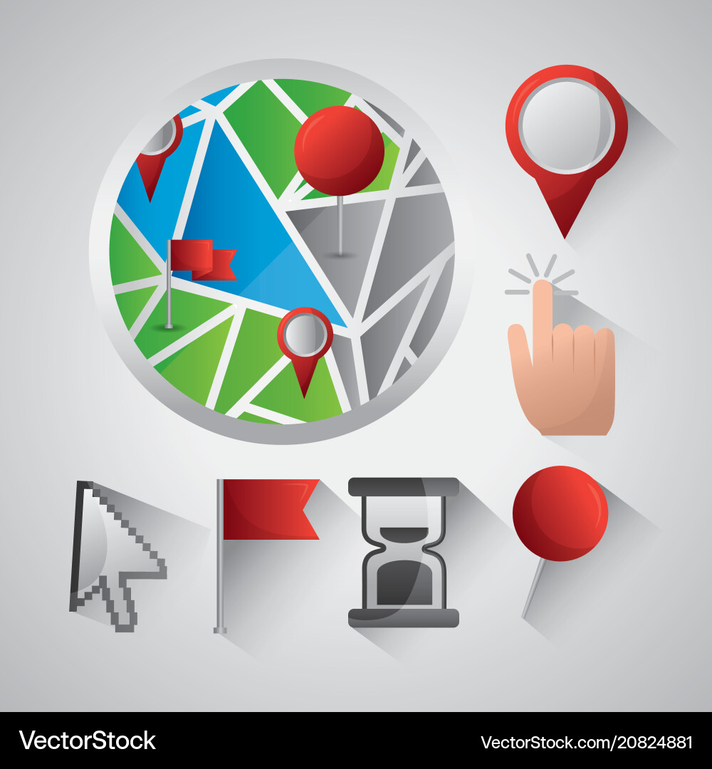 Gps navigation application Gps navigation application vector image