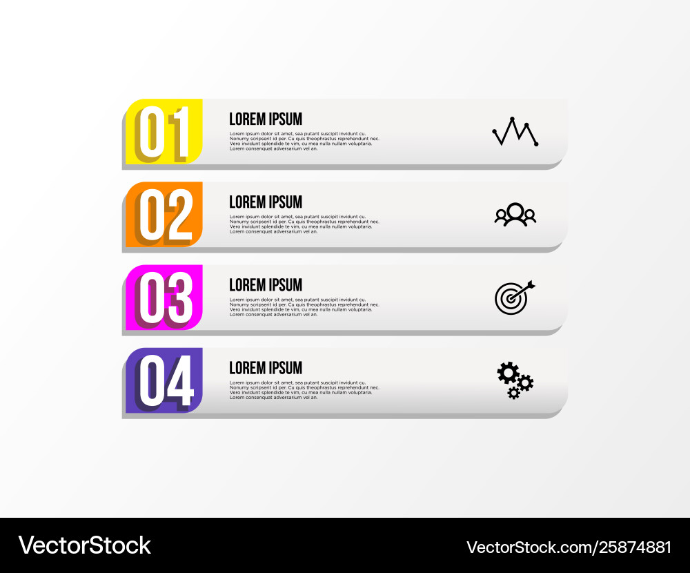 Infographic design template with options steps Infographic design template with options steps vector image