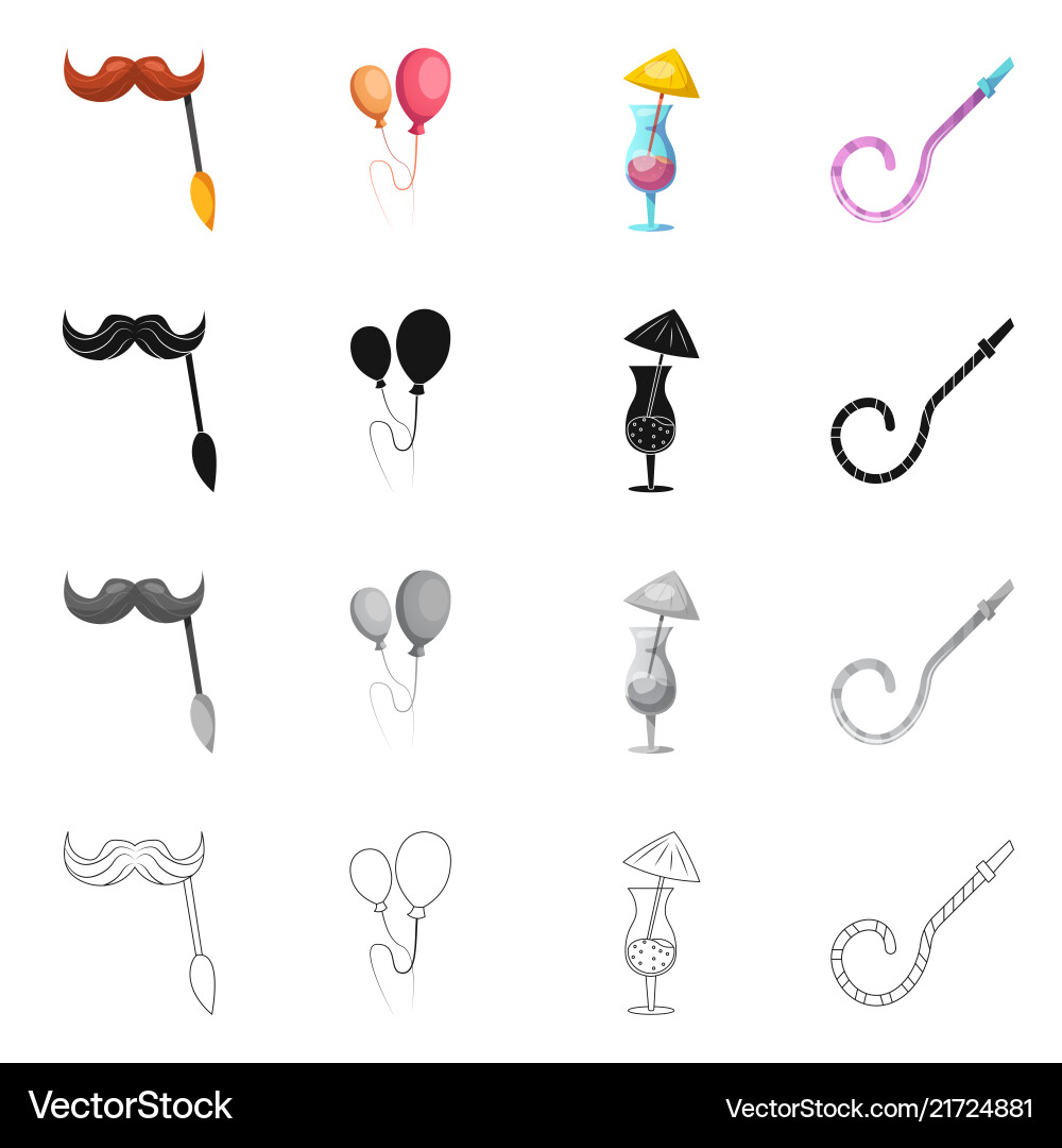 Isolated object of party and birthday icon set Vector Image